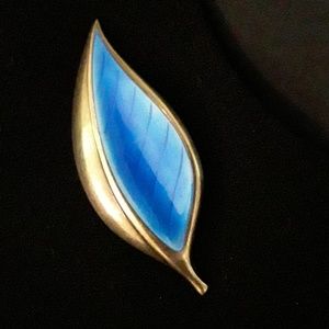Norwegian enamel, sterling brooch, vintage